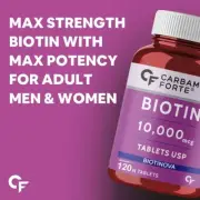 Carbamide Forte Biotin 10,000mcg for Hair Growth, Skin & Nails (120 Veg Tablets)