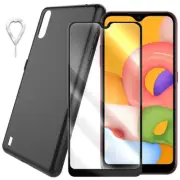 Heavy-Duty Screen Protector Film& TPU Case For Samsung Galaxy A01 SM-A015V USA