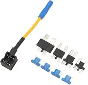 Car Add Circuit Fuse Adapter Kit Heavy Duty Non Destructive Modification Blade Fuse Holder with 14AWG Wire Strong Conductivity for Automotive Electronics Upgrading Zinc Alloy