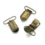 40pcs 1” Antique Bronze Pacifier Suspender Clips Square Toy Bib Fasteners Strap