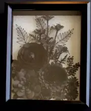 Wall Art Shadow Box Framed Home Decor Peony Paper Flower Arrangement Handmade