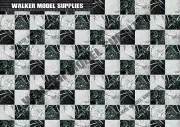 1:18 scale (3xA4) Garage marble tile floor - Peel and Apply decal /model car 12