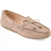 Journee Collection Slip On Moccasin Loafers Thatch Size US 8.5M Taupe Microsuede