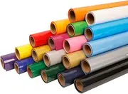 FUNKAKA Heat Transfer HTV Vinyl Bundle, 20 Rolls 12" x 5ft Iron On Vinyl for T-Shirt 20 Assorted Colors Glossy Adhesive HTV Vinyl for All Cutter Machines Easy to Cut