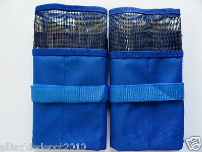 2 pcs Blue Fishing Lure Bag - 6 Pocket Lure jig Bags Roll up Trolling Bag