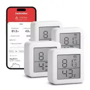 SwitchBot 4-Pack Smart Hygrometer Thermometer, Bluetooth Wireless Room Temper...