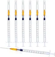 1ml Syringe with Needle-25G 1 Inch Needle, Disposable Individual Package-Pack of 20, (OTW087)