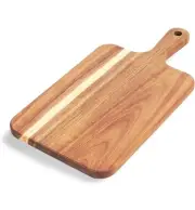 Acacia Wood Cutting Board with Handle 14x7 Charcuterie & Serving Cheese Bread