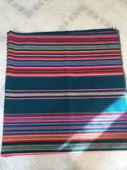 Tablecloth Runner Andean South American Bolivian Stripes Neon Decor Woven Wool