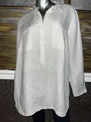 Talbots Beige Linen Tunic Shirt Plus Size 1X New With Tags