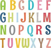 DECOWALL DA-1701A Uppercase Alphabet ABC Letter Kids Wall Stickers Wall Decals Peel and Stick Removable Wall Stickers for Kids Nursery Bedroom Living Room