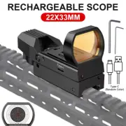 Red Dot Sight Scope 4-Reticle 1 MOA USB Rechargeable Hunting 20mm Picatinny Rail