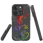 For iPhone 15 Pro Case, Shielding Cover, Colorful Lizard