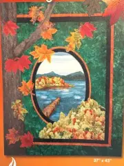 Fall Reflections Applique Dutch Quilter Pattern Tree, Leaves, Lake,Mountains