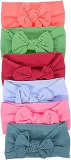 Sosoport 6Pcs Cute Bow Headbands for Stretchy Elastic Hair Accessories for Comfortable Safe Design for Party Outfits