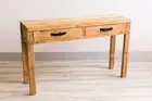 FAIRMONT RUSTIC RECYCLED ELM HALL TABLE/CONSOLE 2 DRAWERS NATURAL