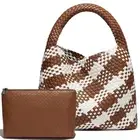 Shoulder Handbags Shoulder Bag for Women Totes Woven Vegan Travel Bag Hand Ba...