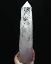 3.91lb Natural Clear Quartz Crystal Tower Point Obelisk Wand Healing Specimen