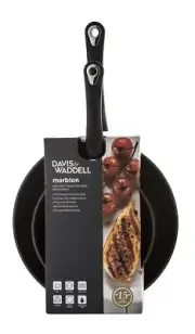 DAVIS & WADDELL MARBLON NON-STICK FRYPAN TWIN PACK BLACK 20cm/28cm