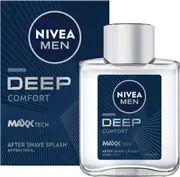 NIVEA MEN Deep After Shave Splash 100ml - Soothes Irritations - Antibacterial Formula - Helps Heal Cuts - Long-Lasting Clean Feeling - Prevents Skin Dryness - Relieves Razor Burn