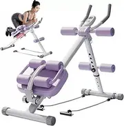 Foldable Abdominal Trainers, Workout Equipment Rowing Machine with LED Dial for Home Gym, Leg Press Machine with Height Adjustable, Fitness Exercise Equipment for Core Strength Training