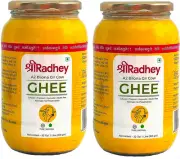 SHREERADHEY A2 gir cow ghee (1 Litre (Pack of 2))