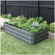 Greenlife Large Garden Bed Planter Box Raised Container 180 x 90 x 45 Slate Grey