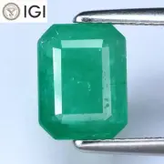 IGI CERTIFIED 3.25 ct CHARMING OCTAGON CUT (11 X 7 MM) ZAMBIA EMERALD STONE