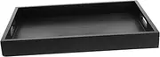 Cabilock Black Walnut Rectangular Tray Elegant Serving Platter Multi-Purpose for Tea Coffee Snacks Home Decor