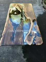 Olive Acacia Wood Table Epoxy Table, Resort, Office Furniture ,Resin Table Arts