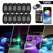 12x RGB LED Pods Rock Light Underbody Kit Glow Neon Lamp Bluetooth Music Control