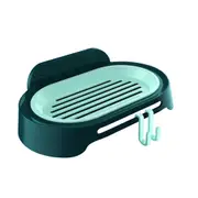 Bathroom Punch-free Soap Storage Rack with Movable Hook Wall-mounted Self-adhesive Soap Drain Dish Soap Box Bath Ball Hanger