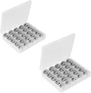 50Pcs Transparent Iron Sewing Machine Bobbins with 2pcs Bobbin Case for Brother Singer Babylock Janome Kenmore Sewing Machine - Durable Bobbins for Smooth Sewing
