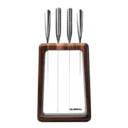 Global Knives Hashira 5pc Knife Block Set Walnut 5 Piece