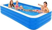 NICOLEKAY Inflatable Pool for Kids and Adults, 120" X 72" X 22" Oversized Thickened Family Swimming Pool for Toddlers, Outdoor, Garden, Backyard, Summer Water Party
