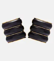 [Alaia] Alaïa Wood clip-on earrings One Size brown