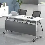 WYYDHGB Flip Top Mobile Training Table Folding Computer Table for Meeting Room Training Media Center Classroom