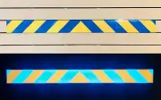 Blue & Gold Reflective Chevron Panel Oralite V98 Custom Orafol Decal Tape