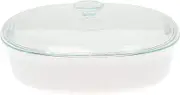Corningware FS2 2.5qt/2.35L Oval French White Casserole Dish & DC1.5C French White 2.5qt Fluted Glass Lid