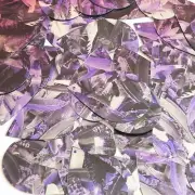 Sequin Teardrop 1.5" Purple Silver Bird Feathers Print Metallic