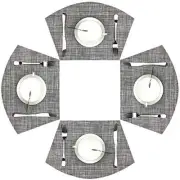 Wedge Placemats Set of 4 Vinyl Placemats for Round Tables set of 4 Smoky Gray