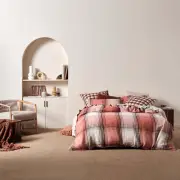 Linen House Carricklea Brandy Duvet Doona Quilt Cover Set Double Bed Size
