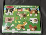 Melissa And Doug Wooden Jumbo Knob Puzzle On The Farm