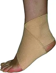Bodyassist Elastic Ankle Support Brace, Slip-On Design, Beige (X-Large)