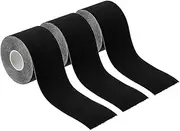uxcell 16.4ft x 2 Inch Aerial Hoop Tape, 3 Roll Athletic Tape Adhesive Non-Slip Grip Tape Yoga Rig Sports Tape for Wrapping Exercises Gymnastics, Black