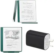 Kindle Scribe Essentials Bundle including All-new Amazon Kindle Scribe (64 GB) - Metallic Jade, Plant-Based Leather Cover - Jade, and and Power Adaptor