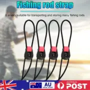 Elastic Fishing Rod Tie Strap Bungee Leash Pole Tie Down Wrap Band (4pcs)
