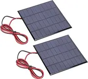 2W Solar Panel, 9V DC Polysilicon Module for Charger Toys, Solar Landscape Lights with 100cm Cable