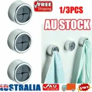 1/3X Push In Tea Towel Holder Grip Hook Chrome Self Adhesive Kitchen Clip IW