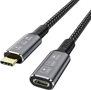 CABLEDECONN Thunderbolt 4 USB4 8K Cable, 0.8m Male to Female, USB-C Compatible, 40Gbps Data, 100W PD, Macbook Pro, Dell XPS, eGPU